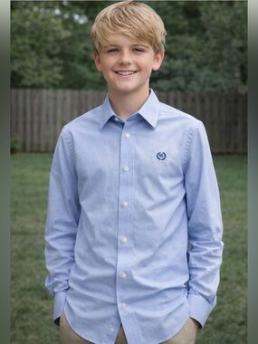 Lauren Ralph Lauren Big Boys Light Blue Long Sleeve Button Down Shirt. Size 16